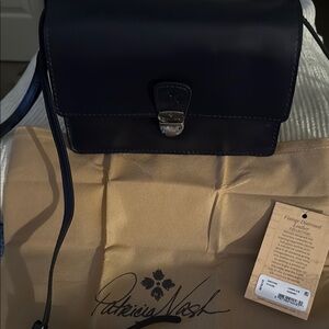 Patricia Nash Navy Leather Messenger Bag